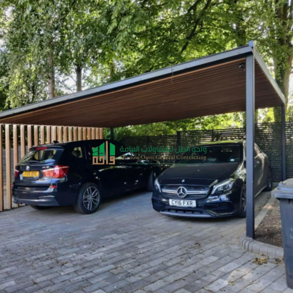 تركيب مظلات سيارات بديل خشب - مظلات خشبية