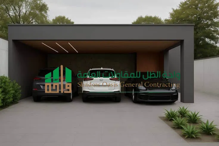 مظلات سيارات بديل خشب - مؤسسة مظلات وسواتر واحة الظل