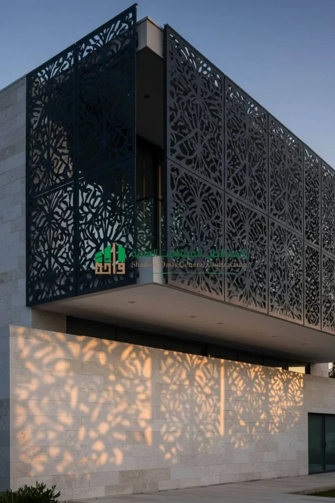 مميزات واجهات فلل حديد قص ليزر - مؤسسة واحة الظل